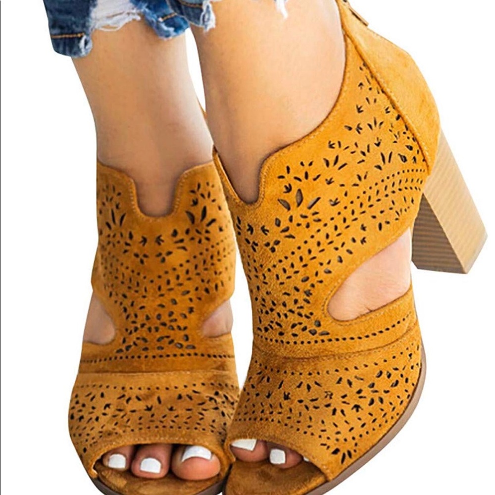 Marigold peep toe heel